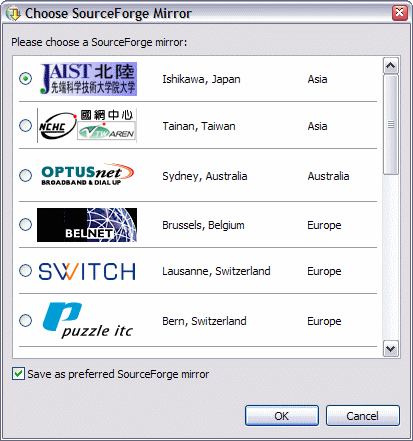 Choose Download Site