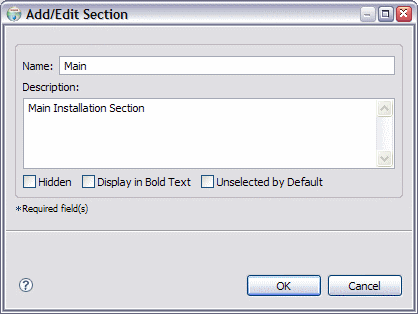 Add/Edit Section