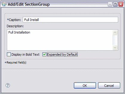 Add/Edit SectionGroup