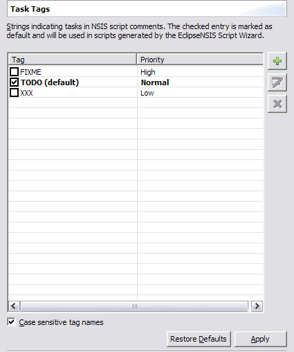 Task Tags Preferences