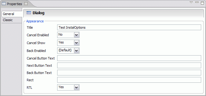 Dialog Settings